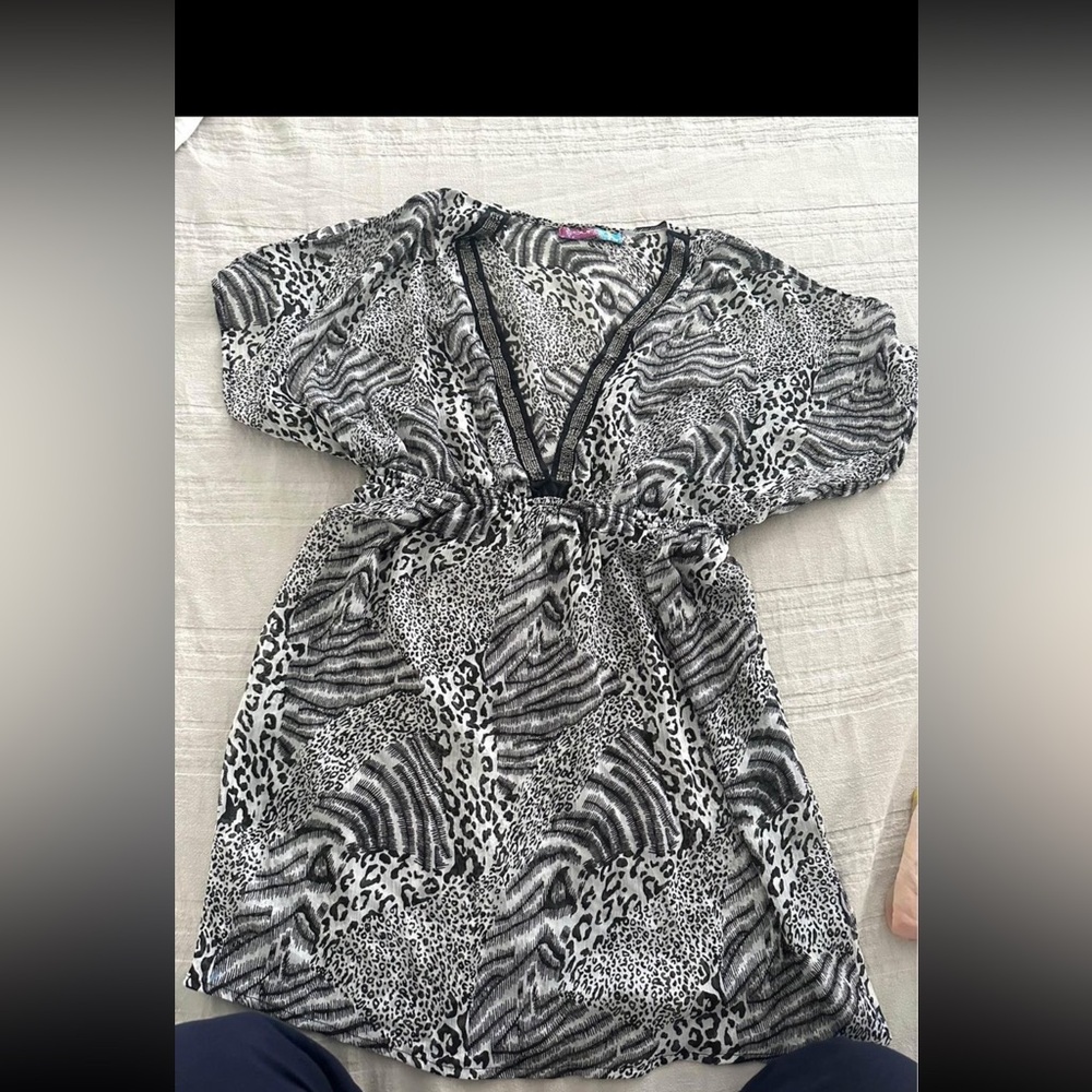 Gorgeous Zebra Print Cover-Up swimwear